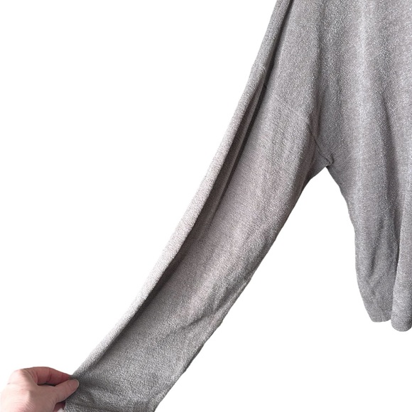 Barefoot Dreams Cozychic Ultra Lite Tie Front Pullover Sweater Size 3X Gray - Picture 3 of 10